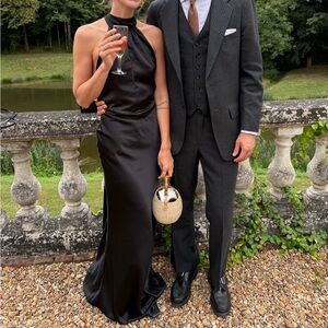 Black Rotate Birger Christensen Halter Gown